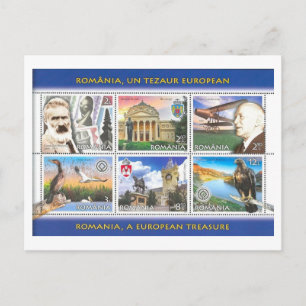 Carte Postale Ensemble de timbres vintage Roumanie