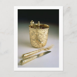 Carte Postale Ensemble de voyage d'un couteau, d'une fourchette,