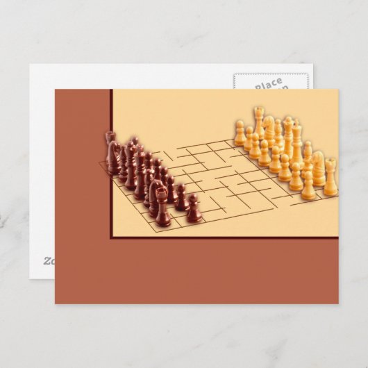 Carte Postale Ensemble d'échecs (Devant / Derrière)