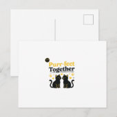 Carte Postale Ensemble Parfait | Couples de Chats Drôles (Devant / Derrière)