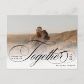 Carte Postale Ensemble script élégant 2 photos enregistrer la da (Devant)