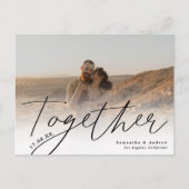 Carte Postale Ensemble script moderne 2 photos enregistrer la da (Devant)