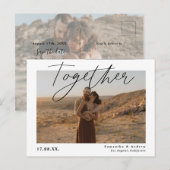 Carte Postale Ensemble script simple 2 photos enregistrer la dat (Devant / Derrière)