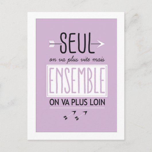 Carte Postale Ensemble sur va plus longe (Devant)