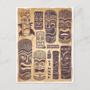 Carte Postale Ensemble Tiki vintage
