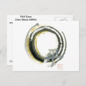 Carte Postale Enso avec PAX, Sumi-e (Devant / Derrière)