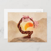 Carte Postale Enso Zen en fleurs Sakura Bonsai (Devant / Derrière)