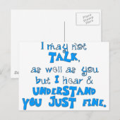 Carte Postale Entendre et comprendre (Devant / Derrière)