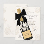 Carte Postale Enterrement de vie de jeune fille Bouteille de vin (Devant / Derrière)