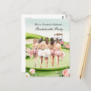 Carte Postale Enterrement de vie de jeune fille golf pour golfeu