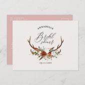 Carte Postale Enterrement de vie de jeune fille rose rouille flo (Devant / Derrière)