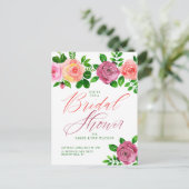 Carte Postale Enterrement de vie de jeune fille | Roses roses et (Debout devant)