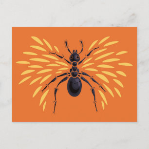 Carte Postale Entomologie orange d'Insecte de la fourrure