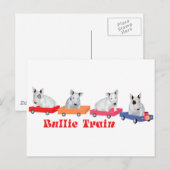 Carte Postale Entraînement d'un chiot Bull Terrier (Devant / Derrière)