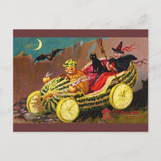 Carte Postale Entraîneur de pastèque d'Halloween (Devant)