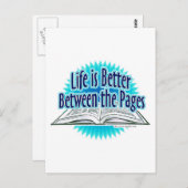 Carte Postale Entre les pages Style bleu (Devant / Derrière)