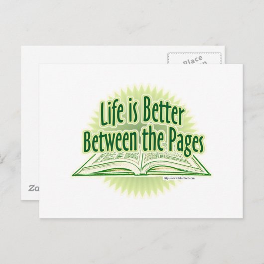 Carte Postale Entre les pages Style vert (Devant / Derrière)