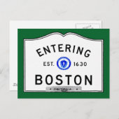 Carte Postale Entrée à Boston (Devant / Derrière)