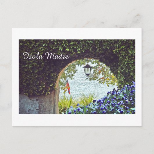 CARTE POSTALE ENTRÉE ARCHITÉE AVEC LANTERNE ET FLEURS DE TRAÎNEM (Devant)