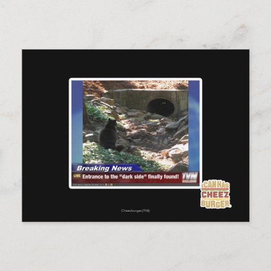 Carte Postale Entrée au côté en noir (Devant)