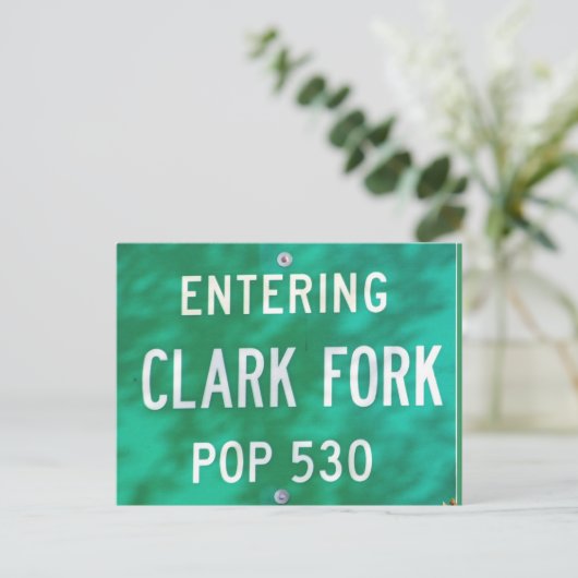 CARTE POSTALE ~ "Entrée Clark Fork!" (Debout devant)