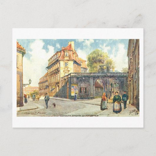Carte Postale Entrée de jardin de cour, Bayreuth (Devant)