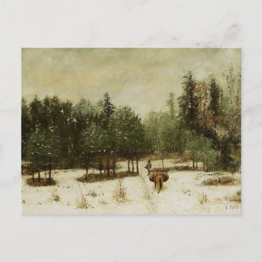 Carte Postale Entrée de la forêt en hiver (Devant)