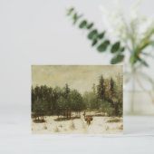 Carte Postale Entrée de la forêt en hiver (Debout devant)
