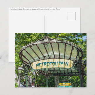 Carte Postale Entrée de la station de métro Montmartre - Paris