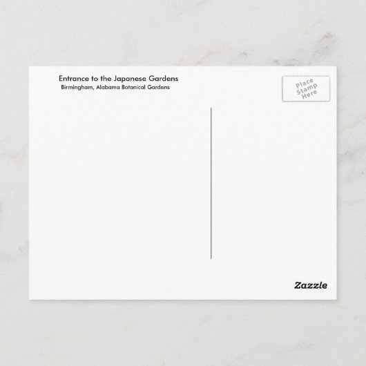Carte Postale Entrée des Jardins Japonais (Dos)