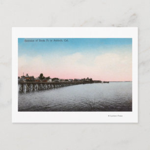 Carte Postale Entrée du chemin de fer Père Noël Fe Antioch, CA