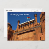 Carte Postale entrée du fort de delhi (Devant / Derrière)