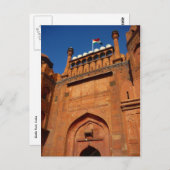 Carte Postale entrée du fort rouge delhi (Devant / Derrière)