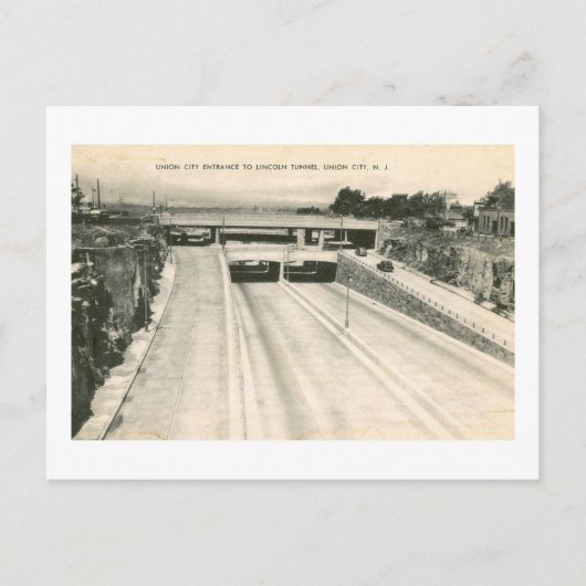 Carte Postale Entrée du tunnel Lincoln Vintage (Devant)