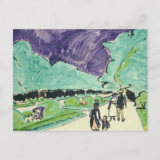 Carte Postale Entrée d'un grand jardin à Dresde, 1905 (Devant)