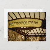Carte Postale Entrée parisienne de métro (Devant / Derrière)