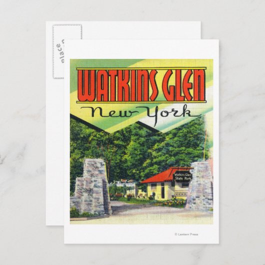 Carte Postale Entrée principale Vue sur Watkins Glen State Park (Devant / Derrière)