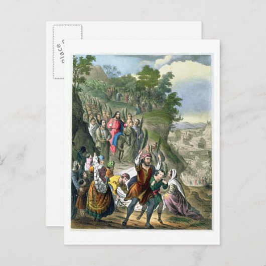 Carte Postale Entrée triomphale du Christ à Jérusalem, d'un bi (Devant / Derrière)