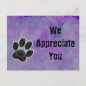 Carte Postale Entreprise de Chiens de Compagnie Empreinte de Pat (Devant)