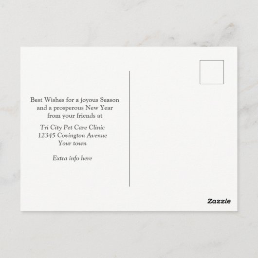 Carte Postale Entreprise de garde d'animaux Chien sur traîneau d (Dos)