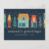 Carte Postale Entreprise de Noël d'hiver moderne (Devant)