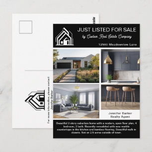 Carte Postale Entreprise immobilière chic Annonce immobilière No