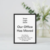 Carte Postale Entreprise Noir et blanc Changement d'adresse (Debout devant)