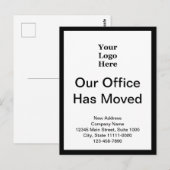Carte Postale Entreprise Noir et blanc Changement d'adresse (Devant / Derrière)