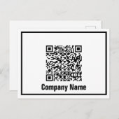 Carte Postale Entreprise Noir et Blanc Nom de l'entreprise Code  (Devant / Derrière)