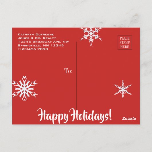 Carte Postale "Entreprise pour les Fêtes" (Dos)