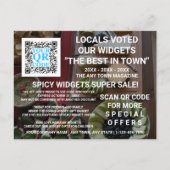 Carte Postale Entreprise QR Code foncé Photo personnalisée Publi (Devant)