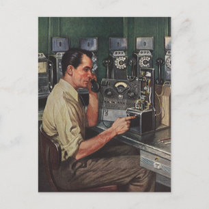 Carte Postale Entreprises vintages, réparateur téléphonique paya