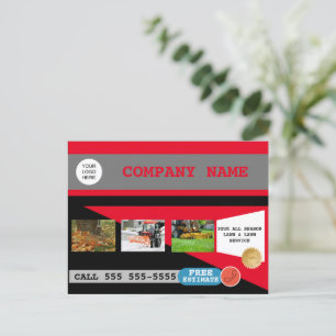 Carte Postale Entretien de la pelouse et enlèvement de la neige