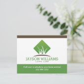 Carte Postale Entretien de pelouse moderne/Logo d'herbe paysager (Debout devant)